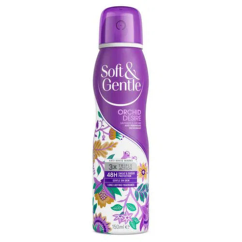 Soft & Gentle Deodorant Spray – Orchid Desire, 48H Floral Freshness (150ml)