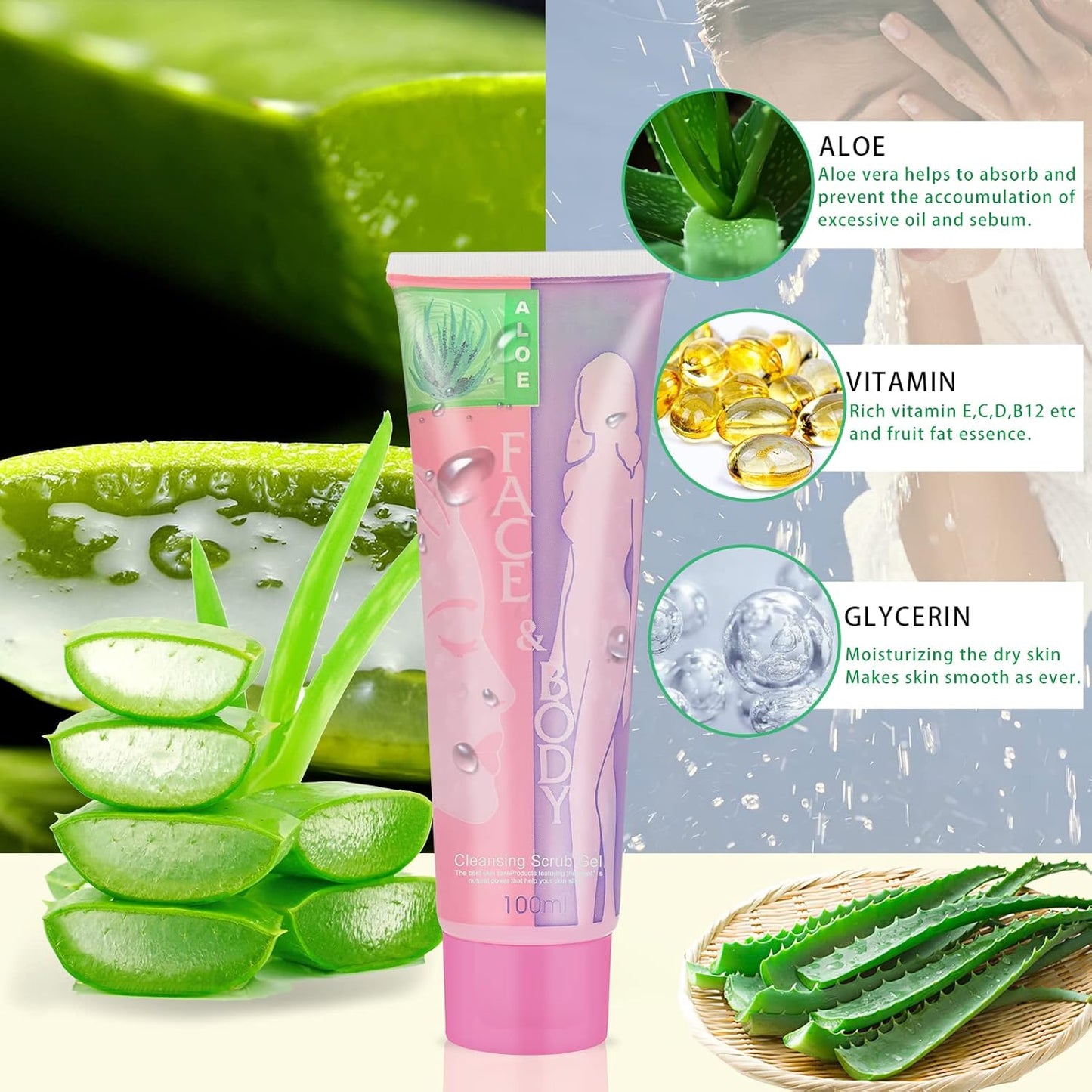 Face & Body Scrub Gel – Deep Cleansing + Hydrating Glow (100ml)