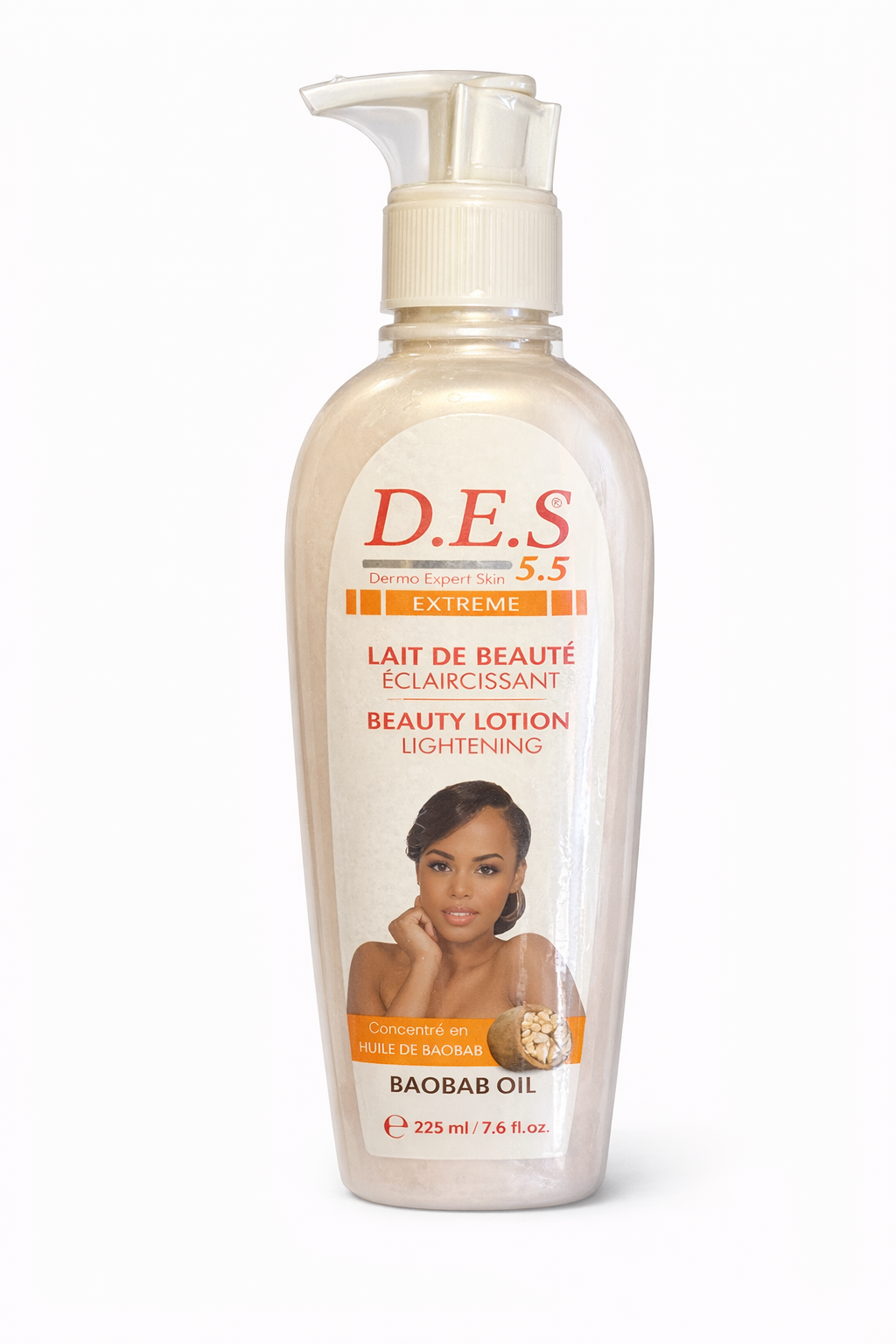 D.E.S 5.5 Extreme Beauty Lotion (Lightening) with Baobab Oil – 225ml