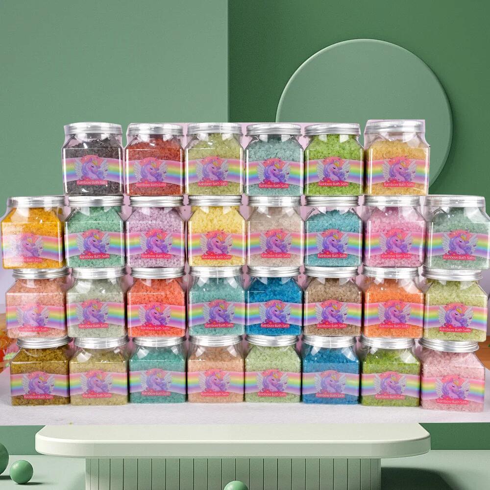 Rainbow Natural Mineral Bath Salts – 400g Jar