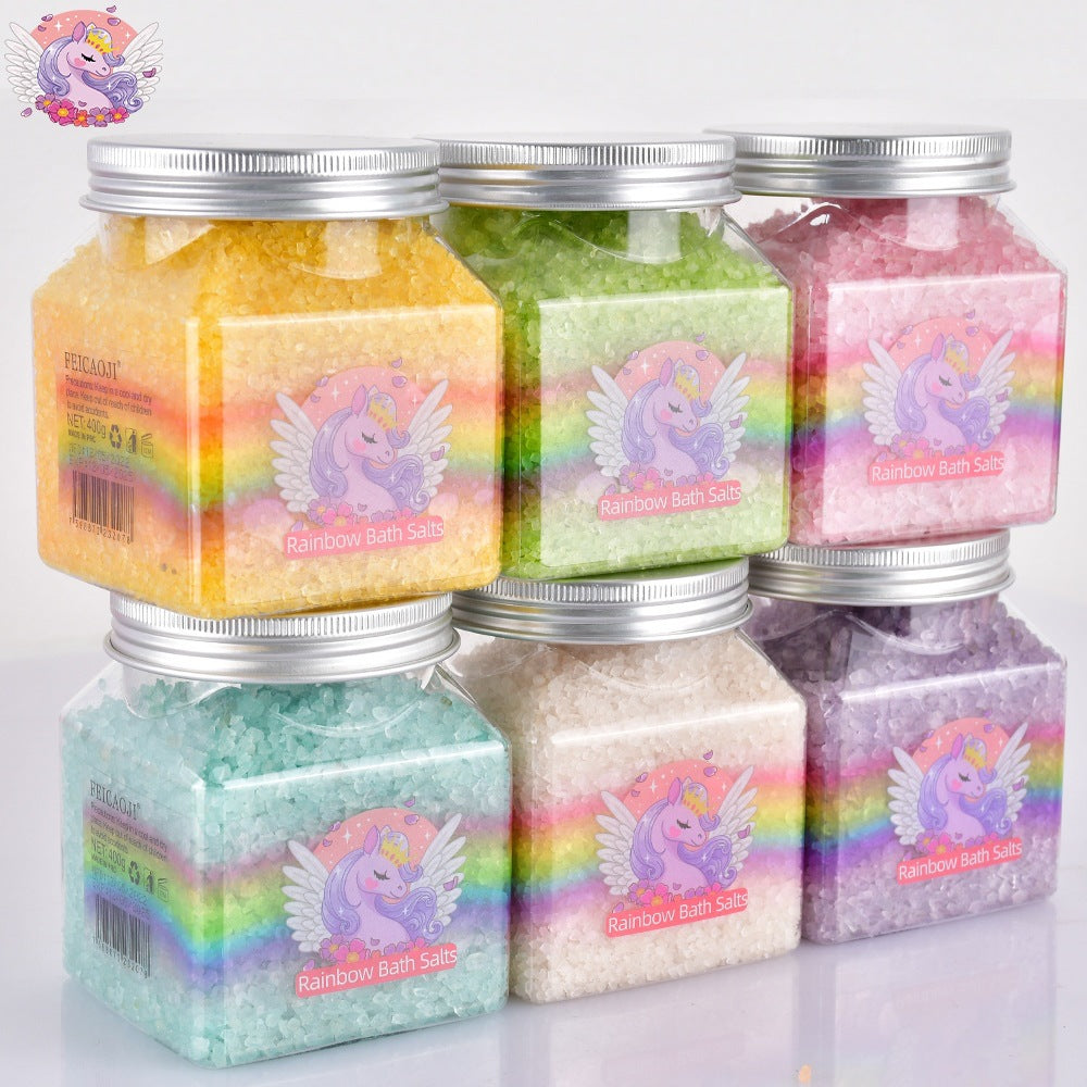 Rainbow Natural Mineral Bath Salts – 400g Jar