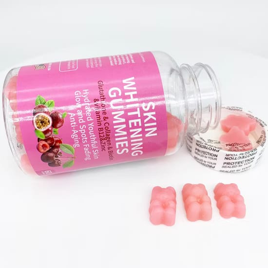 Gummies blanchissantes pour la peau – Éclat hydraté et atténuation des taches