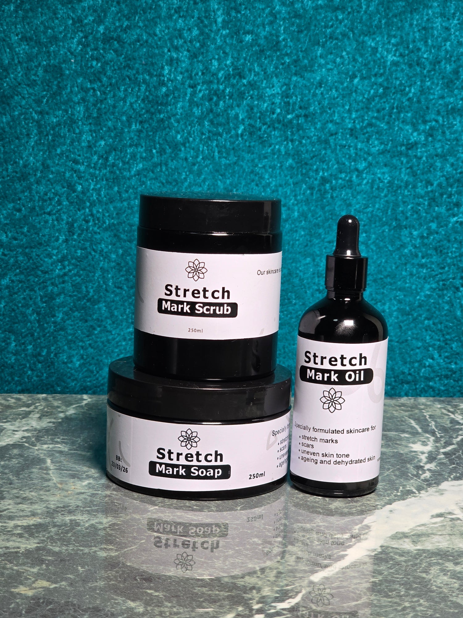 Stretch Mark Collection (Soap, Scrub, Oil)