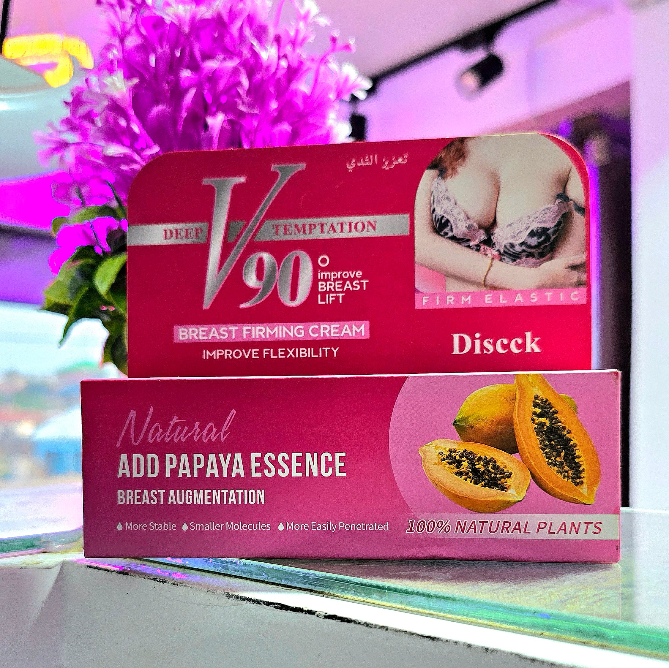 V90° Breast Firming Cream – With Papaya Essence for Lift & Volume (Natural Formula)