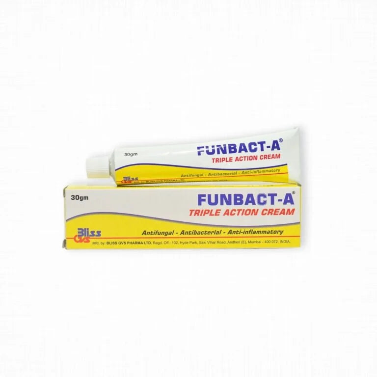 Funbact-A Triple Action Cream – Antifungal + Antibacterial + Anti-inflammatory (30g)