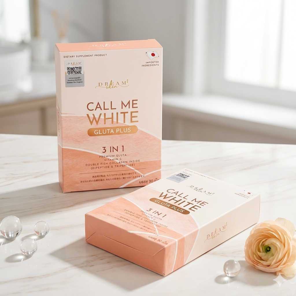 Dream Skin "Call Me White" Gluta Plus 3-in-1 – Premium Glutathione & Double Fish Collagen (30 Capsules)