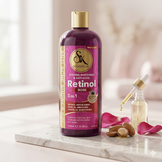 S&K Duchess Glow Retinol Rose 3-in-1 Shower Gel (1000mL) – Anti-Acne & Strong Whitening