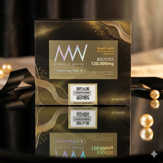 Miracle White Royal Gold Booster 120,000mg – 60 Capsules (Advanced Gluta, Kojic Acid & ALA Formula)