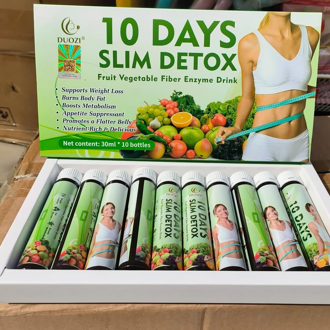 DUOZI 10 Days Slim Detox Drink – Fruit & Vegetable Enzyme Cleanse (10 Bottles)