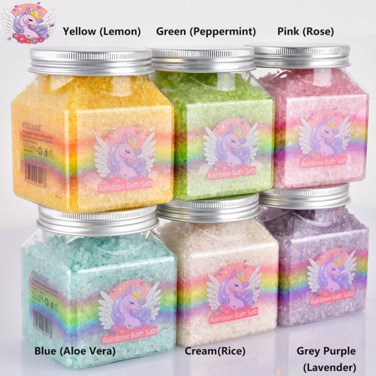Rainbow Natural Mineral Bath Salts – 400g Jar