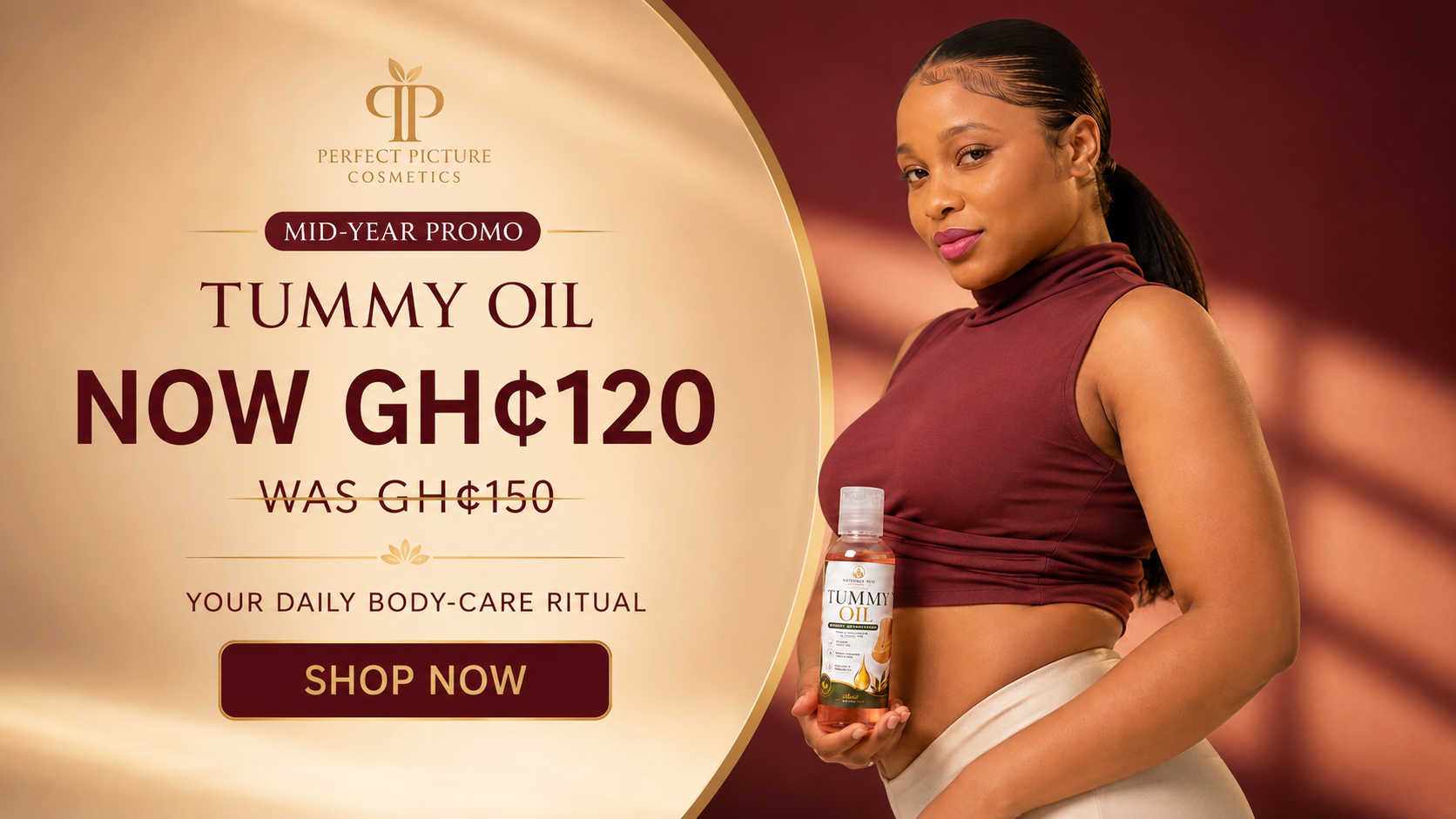 PPC Mid-Year Promo: Tummy Oil now GH₵120, was GH₵150